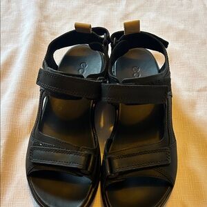 Ecco Black Adjustable Sandals